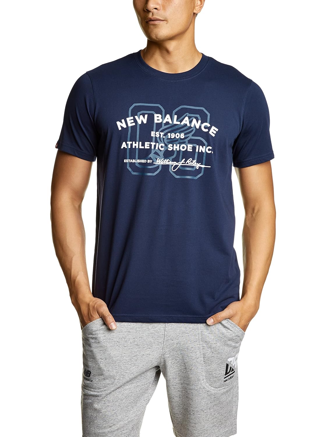 new balance 男式 短袖t恤 amt62649-avi-l 飞行蓝 175/96a